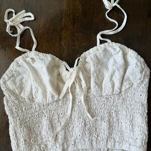 White Eyelet Crop Top